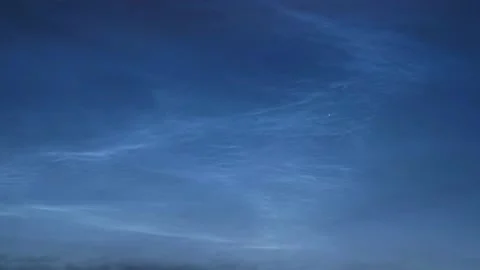 Timelapse of noctilucent clouds in the night sky 4k Stock Footage 237298421