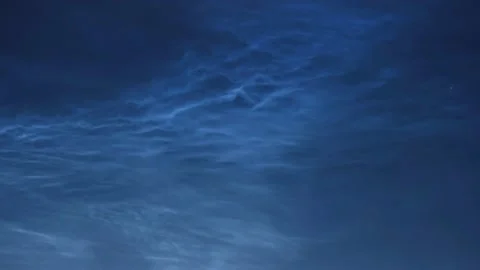 Timelapse of noctilucent clouds in the night sky 4k Stock Footage 237298436