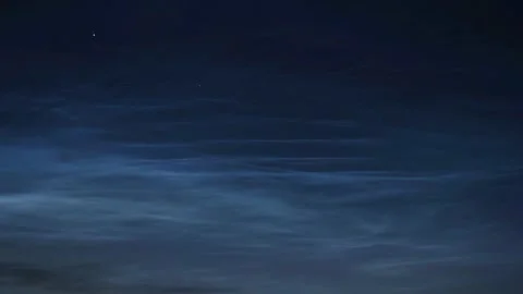 Timelapse of noctilucent clouds in the night sky 4k Stock Footage 237298454