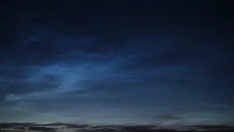 Timelapse of noctilucent clouds in the night sky 4k Stock Footage 237298503