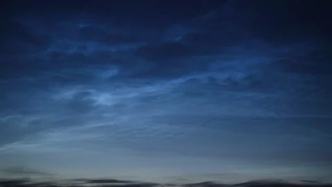 Timelapse of noctilucent clouds in the night sky 4k Stock Footage 237298530