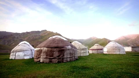Timelapse of Nomadic Asian Yurt Camp Stock Footage 279242843