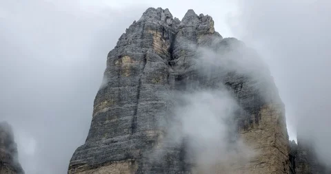 Timelapse from the north of one of the three Peaks of Lavaredo Stock Footage 117232628