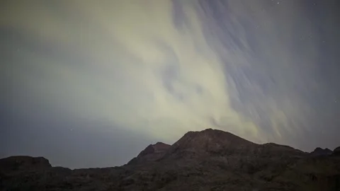 Timelapse of Northern Lights dancing over ice fjord of East Greenland Stock-Footage 332380814