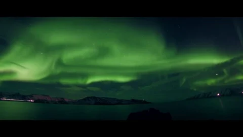 Timelapse northern lights Video stock 74722259