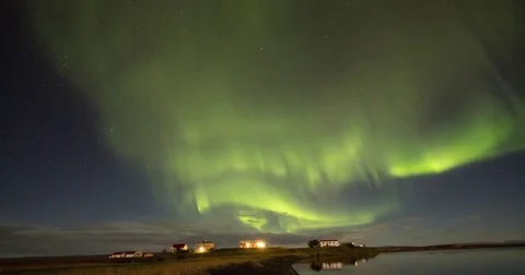 Timelapse of northern Lights in Iceland Stock Footage