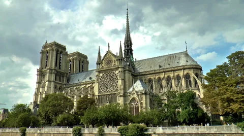 Timelapse of the Notre Dame cathedral Stock Footage 52153132