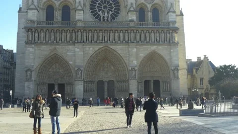 Timelapse Of The Notre Dame Cathedral In Paris, France Stock Footage 158678423