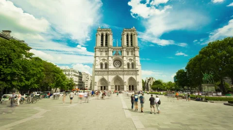 Timelapse Notre Dame de Paris, France in summer 库存影片 67673633
