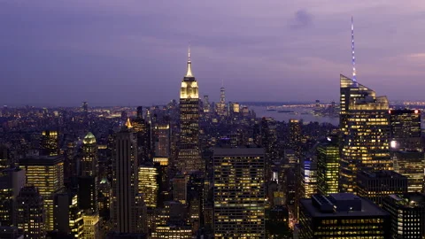 Timelapse of NYC Transitioning form Day to Night Stock Footage