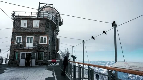 Timelapse of the observation deck of the Sphinx Observatory located at the Stock Footage 235394296