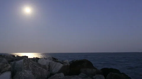TimeLapse: Ocean Moon Stock Footage 366236