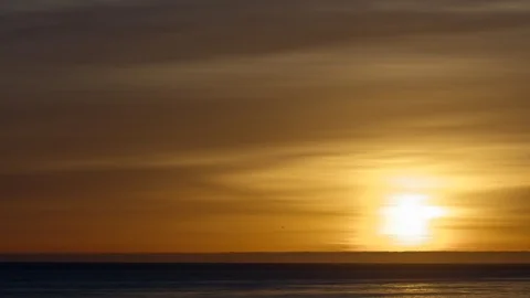 Timelapse Ocean Sunset Pan Right To Night Sky City Stock Footage 88930090