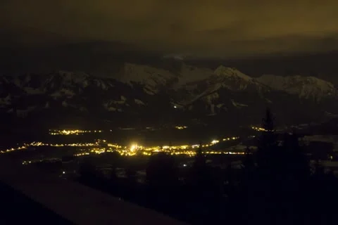 Timelapse Ofterschwang by Night Stock Footage 22322677