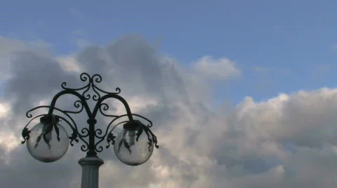 Timelapse Old Fashioned Lamp Post Stock Footage 851256