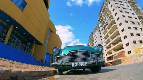 Timelapse old green car Stock Footage 106381038