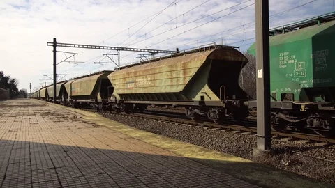 Timelapse old rusty train. Old railway track Stock Footage 104305581