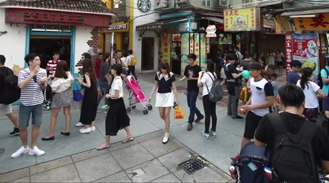 Timelapse in Old Taipa, Macau Stock Footage 68672558