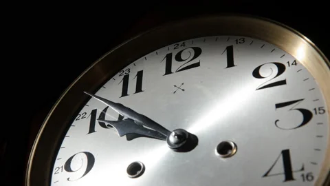 TIMELAPSE of an old wind up clock over 3.5 hours Video stock 145750730