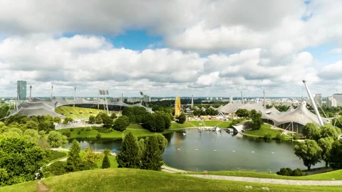 Timelapse of the Olympiapark. Munich Stock Footage 114631483