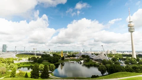 Timelapse of the Olympiapark. Munich Stock Footage 114631967