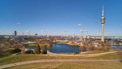 Timelapse of Olympic Park in Munchen, Germany. Video stock 125956879