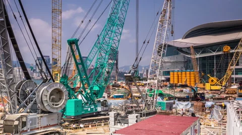 Timelapse, one of many construction sites in Hong Kong. Video stock 57103150