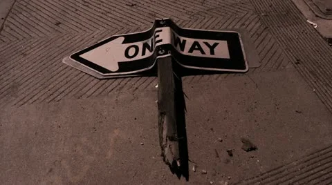 Timelapse One-Way sign Vídeo Stock 11605156