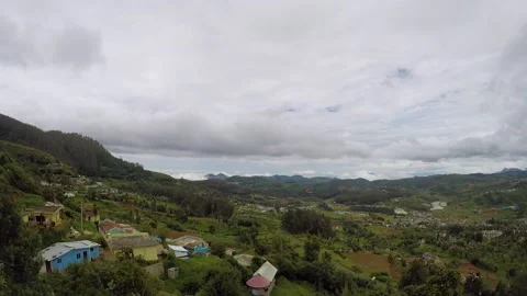 Timelapse of ooty from Dodebetta peak of Niligri mountain range, Ooty. Stock Footage 154165344