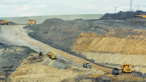 Timelapse open pit coal mining Stock-Footage 114969334
