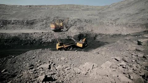 Timelapse opencast coal mining Stock Footage 51406201