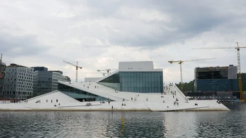 Timelapse of the Opera in Oslo, Norway Stock Footage 95120163