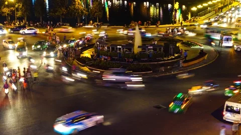 Timelapse or time lapse of traffic in Vietnam Stock Footage 94929713