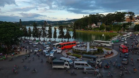 Timelapse or time lapse of traffic in Vietnam Stock Footage 94929761
