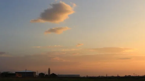 Timelapse orange, gray clouds with blue sky Stock Footage 62275706