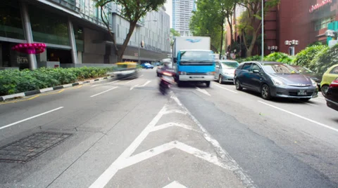 Timelapse of orchard low angle traffic 動画素材 35266419