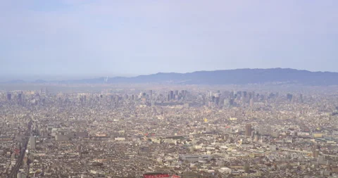TimeLapse - Osaka plain scenery. Cloud movement. Zoom-in Stock Footage 171784066