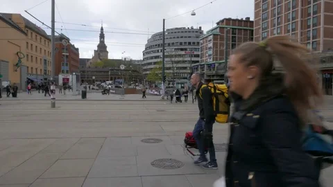 Timelapse of Oslo square, Norway Video stock 71339726
