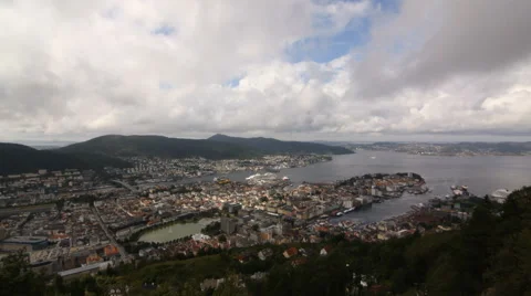 Timelapse over Bergen Stock Footage 57934091