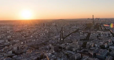 Timelapse over central Paris cityscape during a breathtaking timelapse Stock Footage 84681924