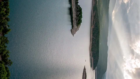 Timelapse over Flaming Gorge looking at Osprey Island Stock Footage 257604626