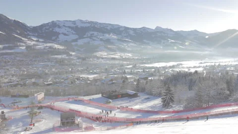 Timelapse over Kitzbuhel ski resort 01 Stock Footage 152385933