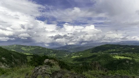 Timelapse over a mountain with view of mounts and valleys Stock Footage 116818663