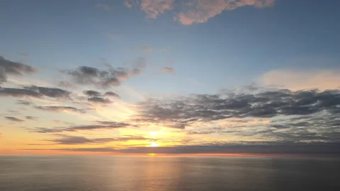 Timelapse over the ocean at sunset in belle ile en mer, France Stock Footage 164292271