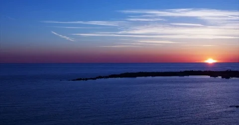 Timelapse over the sea at sunset Stock Footage 75229689