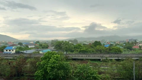 Timelapse of Overcast Sky and Moving Clouds over Hua Hin Stock Footage 336105420