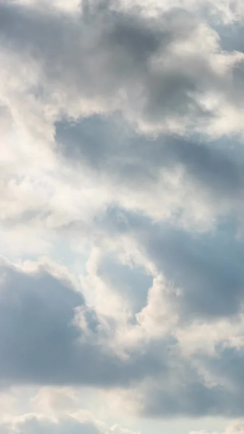 Timelapse of overcast sky. Fast moving clouds with light rays. Stock Footage 346586455