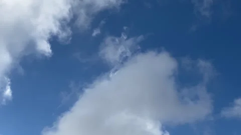 Timelapse of overhead cumulous clouds floating by, with copy space Video stock 242824941