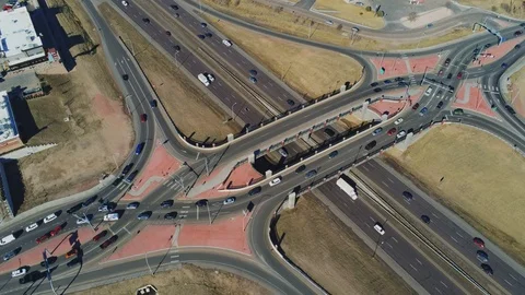 Timelapse overlooking the new Fillmore Interchange at I-25 in Colorado Springs Stock Footage 105175894
