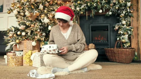 Timelapse of Packing Christmas Present Stock Footage 143870391